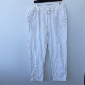 Zara White Drawstring Cotton Joggers